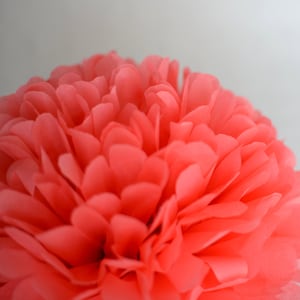 Coral Rose Tissue Paper Pom Pom: Fluffy Handmade Party Decoration