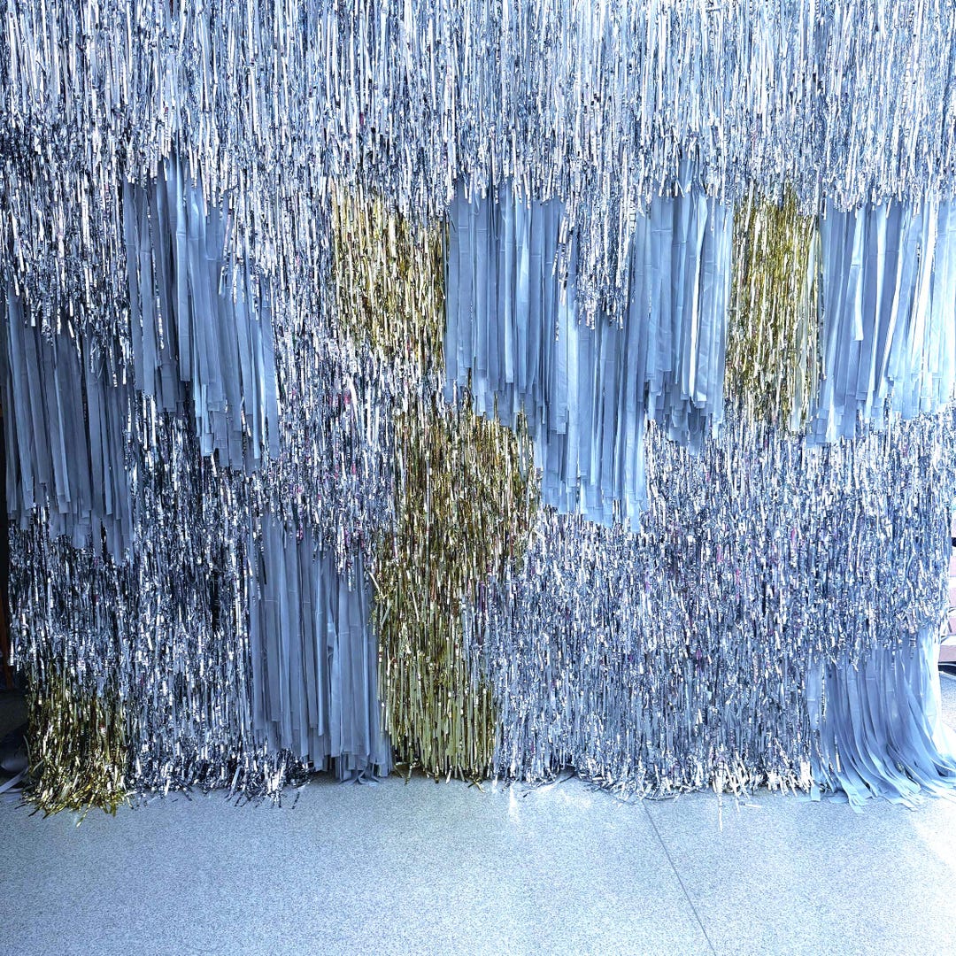Metallic Fringe Streamer Wall Gold and Silver Party Backdrop - Etsy