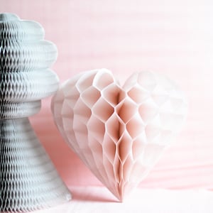Wedding decorations Paper heart honeycomb dusty pink Blush Valentines decorations image 2
