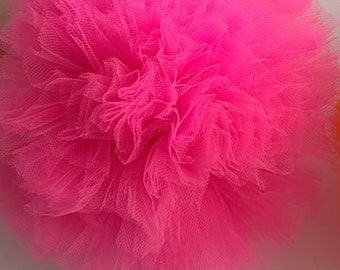 Hot pink Tulle Pom Poms - party decoration Bright color wedding decor | Tulle balls - wedding decorations  - baby shower gift nursery decor