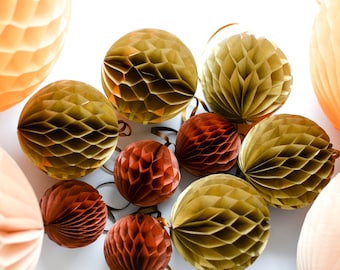 Handgemaakte papieren zakdoekje honingraatballen: metallic feestdecoraties