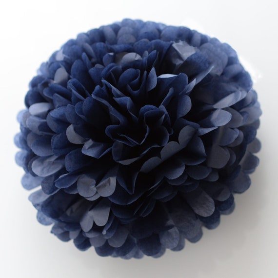 Navy Blue Tissue Paper Pom Pom Party Decoration Various Sizes 