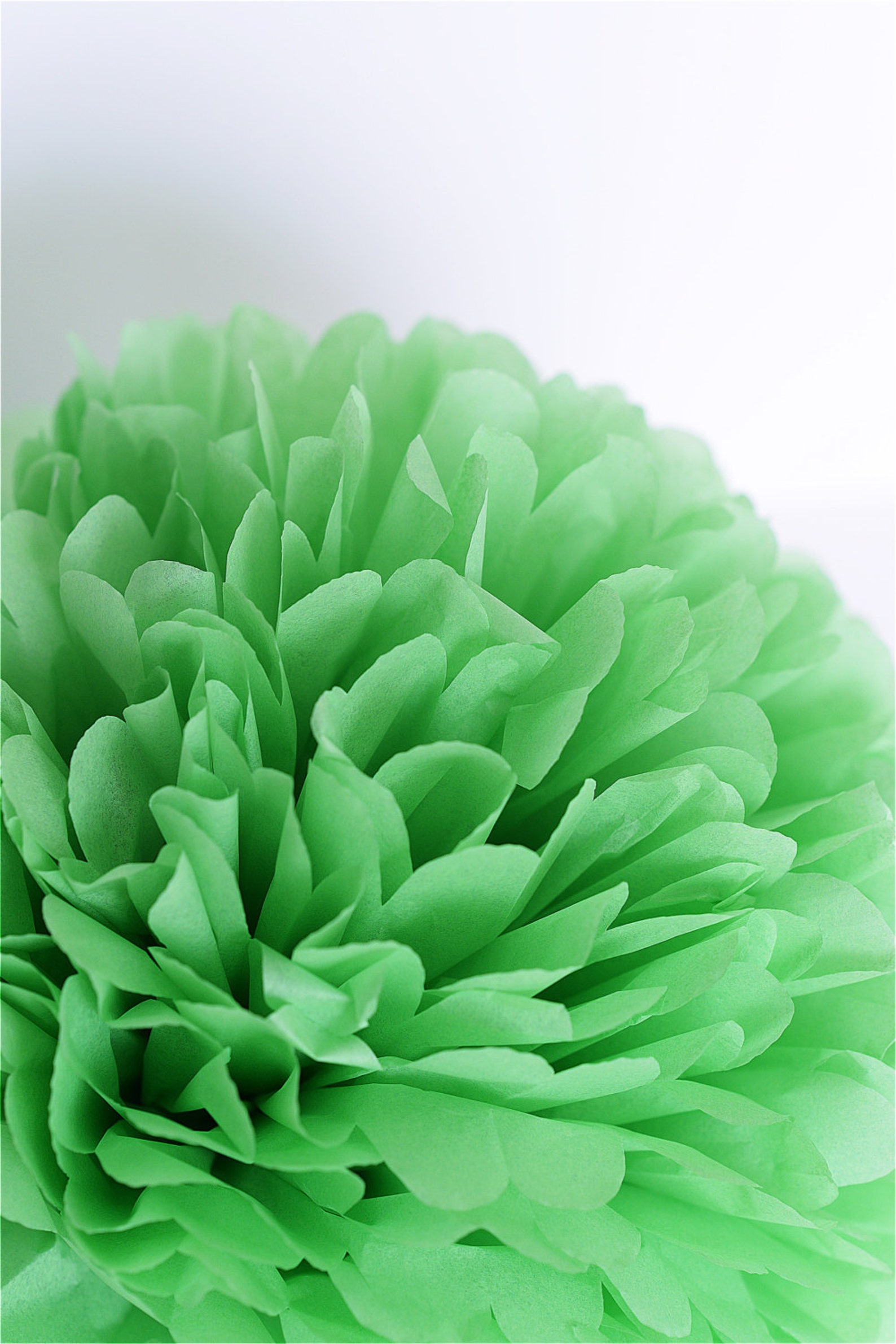 Green Paper Pom Poms Green Paper Flowers Easter Etsy