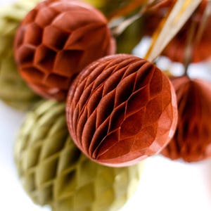 Thanksgiving paper decoration set 16 mixed size HONEYCOMB BALLS Fall decoration image 6