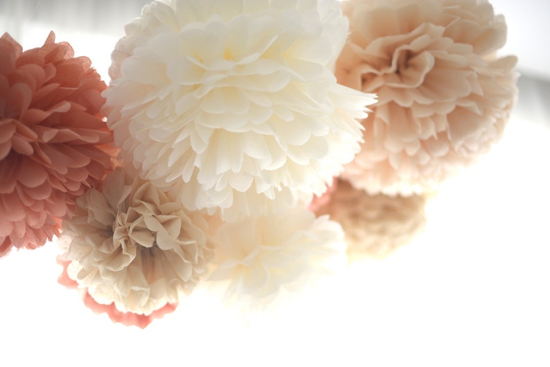 Large Paper Pom Poms Tissue Paper Pom Poms Paper Flowers Etsy