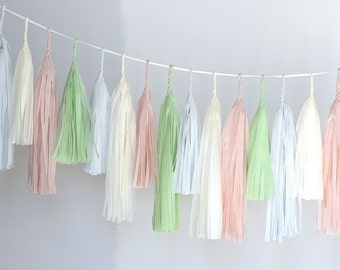 Pastel tassel garland | Dusty pink fringe banner | Wedding decorations