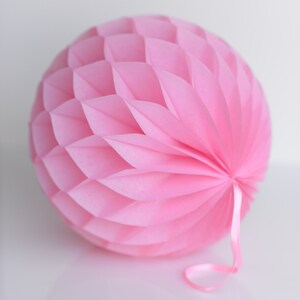 Handmade Baby Pink Honeycomb Ball: Eco-Friendly Party Decor