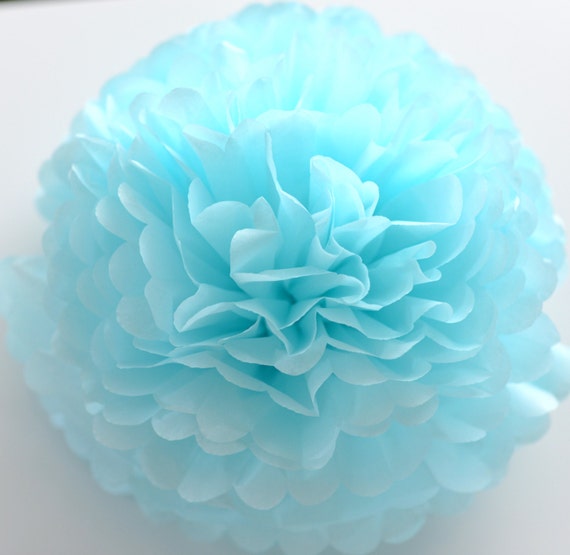 Teal Tissue Paper Pom Poms Wedding, Birthday, Bridal Shower, Baby