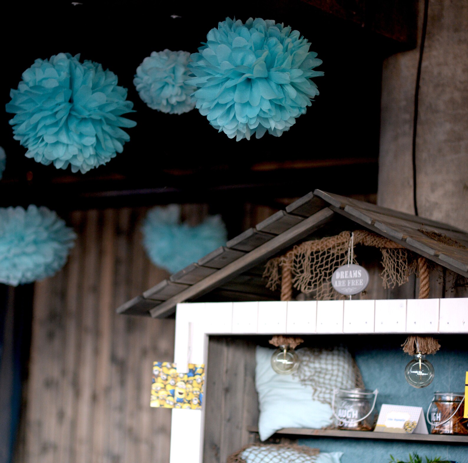 Light Blue Paper Flowers Boy Baby Shower Winter Holiday Etsy