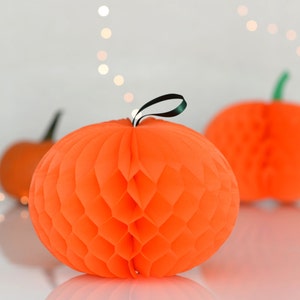Honeycomb Pumpkin Decor: 10&quot; Paper Halloween Decoration