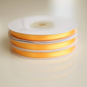 Yellow Double Sided Satin Ribbon: 6mm/12mm, 25 Meter Spool