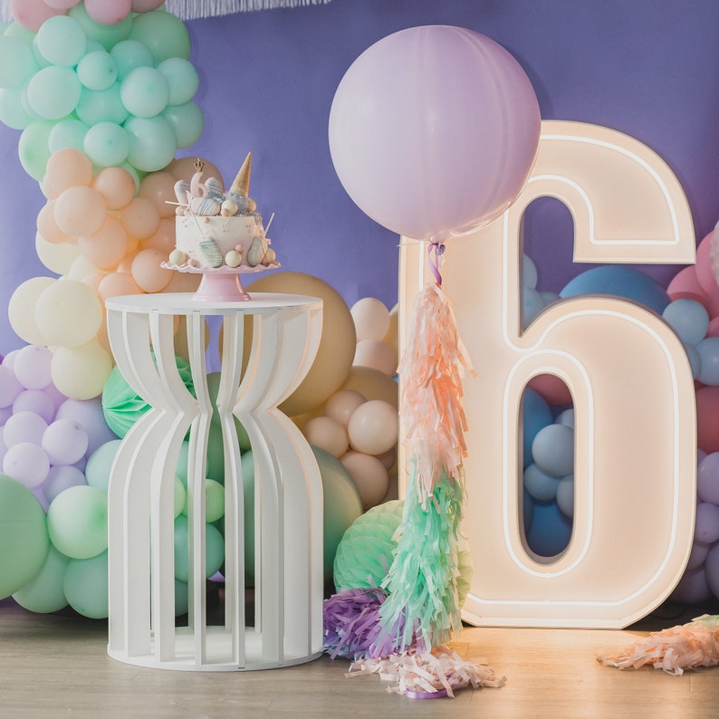 Lavender giant balloon and Paper tassel tail Fringe garland baby shower, gender reveal, wedding birthday party lilac blush mint light blue image 2