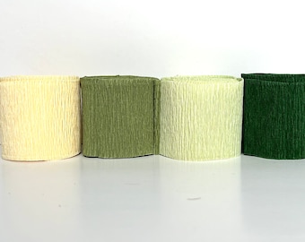 Kit ghirlanda con stelle filanti in carta crespa verde e crema