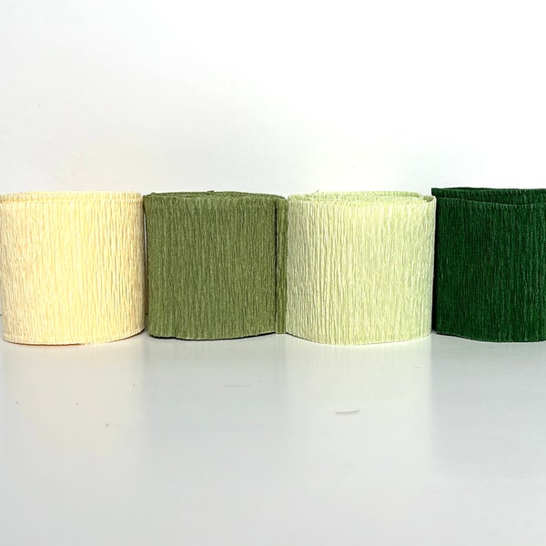 Green and cream crepe paper streamer Garland Kit