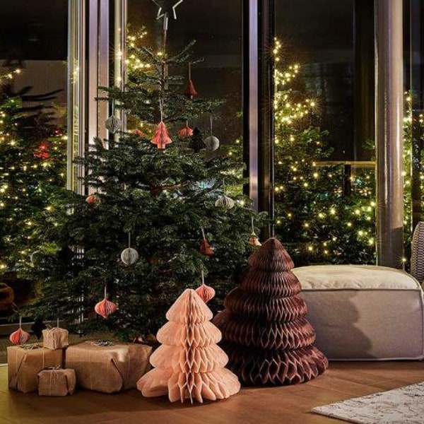 Riesige Papierwabe Weihnachtsbaum 18 ”/ 45cm benutzerdefinierte Farbe Home Office Ahop Klassenzimmer Dekor Ideen Xmas Wabe pqrty Dekoration