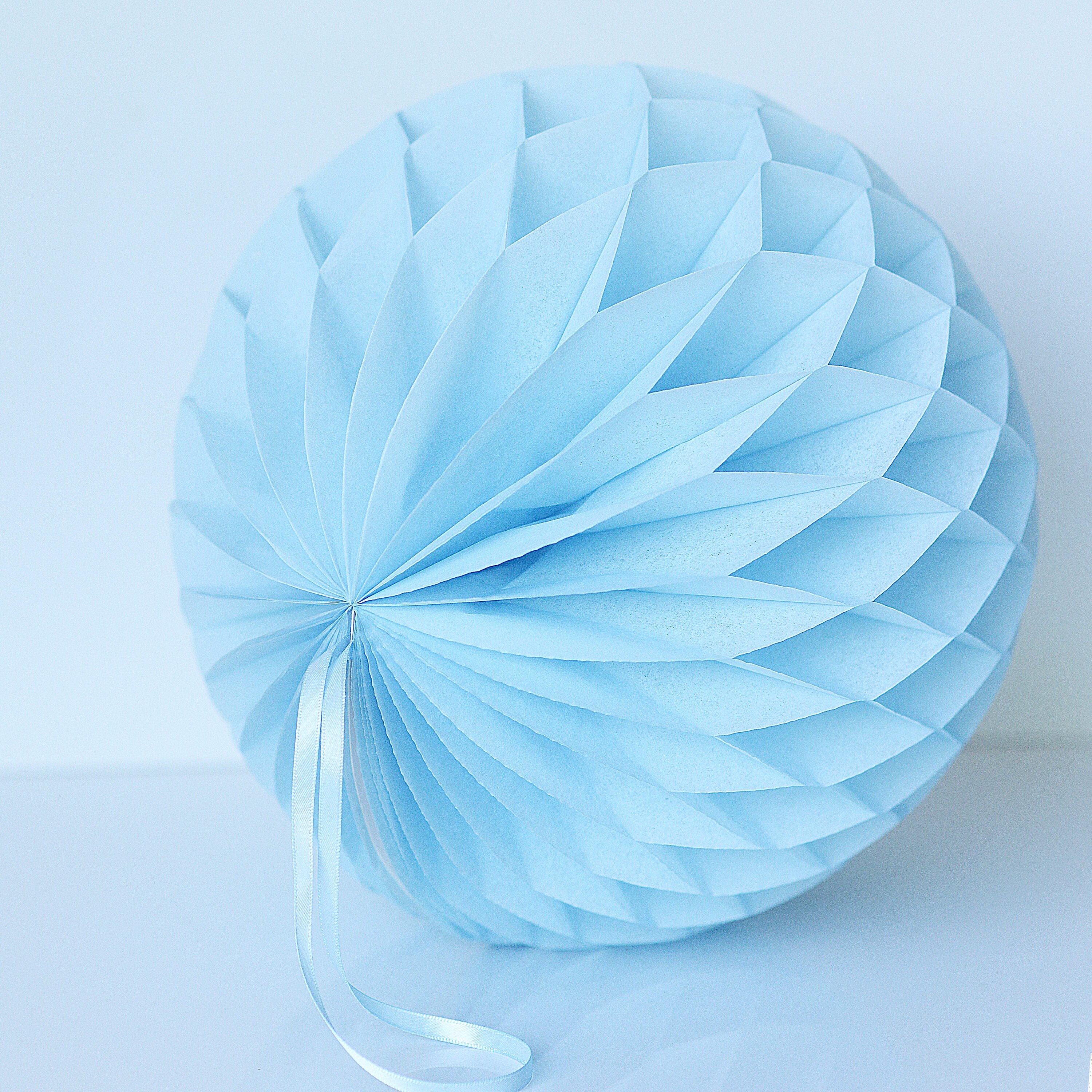 Various Sizes Pale Blue Paper Pom Poms Blue Breeze Etsy UK