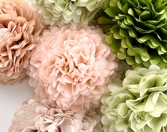 Große Papier Pom Pom Set mit 8 großen 37 cm Papierblumen für Boho Hochzeit Geburtstag Party Baby Party Dekoration
