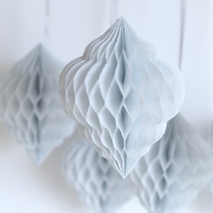 Paper bauble honeycomb decoration Paper teetotum Paper Christmas decorations Wedding decorations Christmas bauble image 2