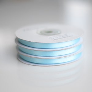 Aqua Double Sided Satin Ribbon: Gift Wrap, Craft Bows (6mm/12mm)