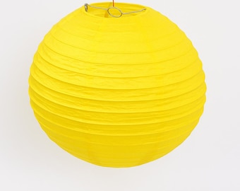 Gelbe Papierlaterne: 12 ""Hängepartydekor (optional LED)"