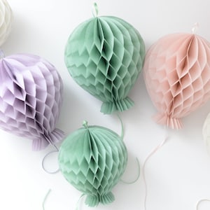 Paper honeycomb balloon party decorations in custom colour 1st birthday, Baby shower, wedding, Nursery, kids room decorations, various sizes