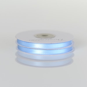 Lichtblauw dubbelzijdig satijnen lint op volledige rol 25 m/27 yards breedte 12 mm/6 mm babyblauw Cadeaupapier hoge kwaliteit satijnen lint knutselen kunst strikken