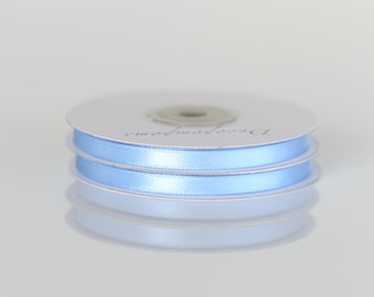 Light Blue double sided satin ribbon full roll 25m/27yards width 12mm/6mm baby blue Gift wrap high qulaity satin ribbon crafts arts bows