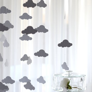 Cloud shaped paper garland 2meters Baby Shower Decorations Nursery Hanging Accessories 1st Birthday Party high chair decorations kids room image 4