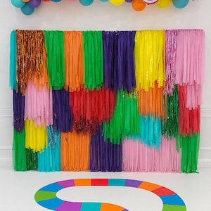 Candy Fringe Streamer Backdrop – Tinsel Curtain, Fringe Wall, Party Photo Booth, Wedding, Birthday, Festival, DIY Event & Holiday decor