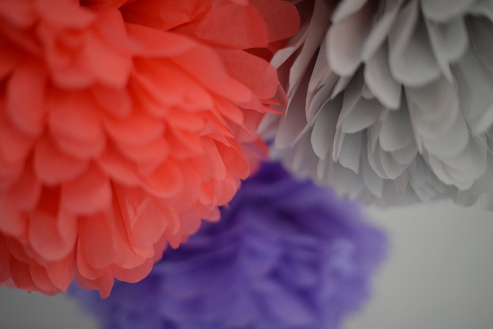 Large Paper Pom Poms Set of 15 Tissue Paper Pom Poms Paper Etsy