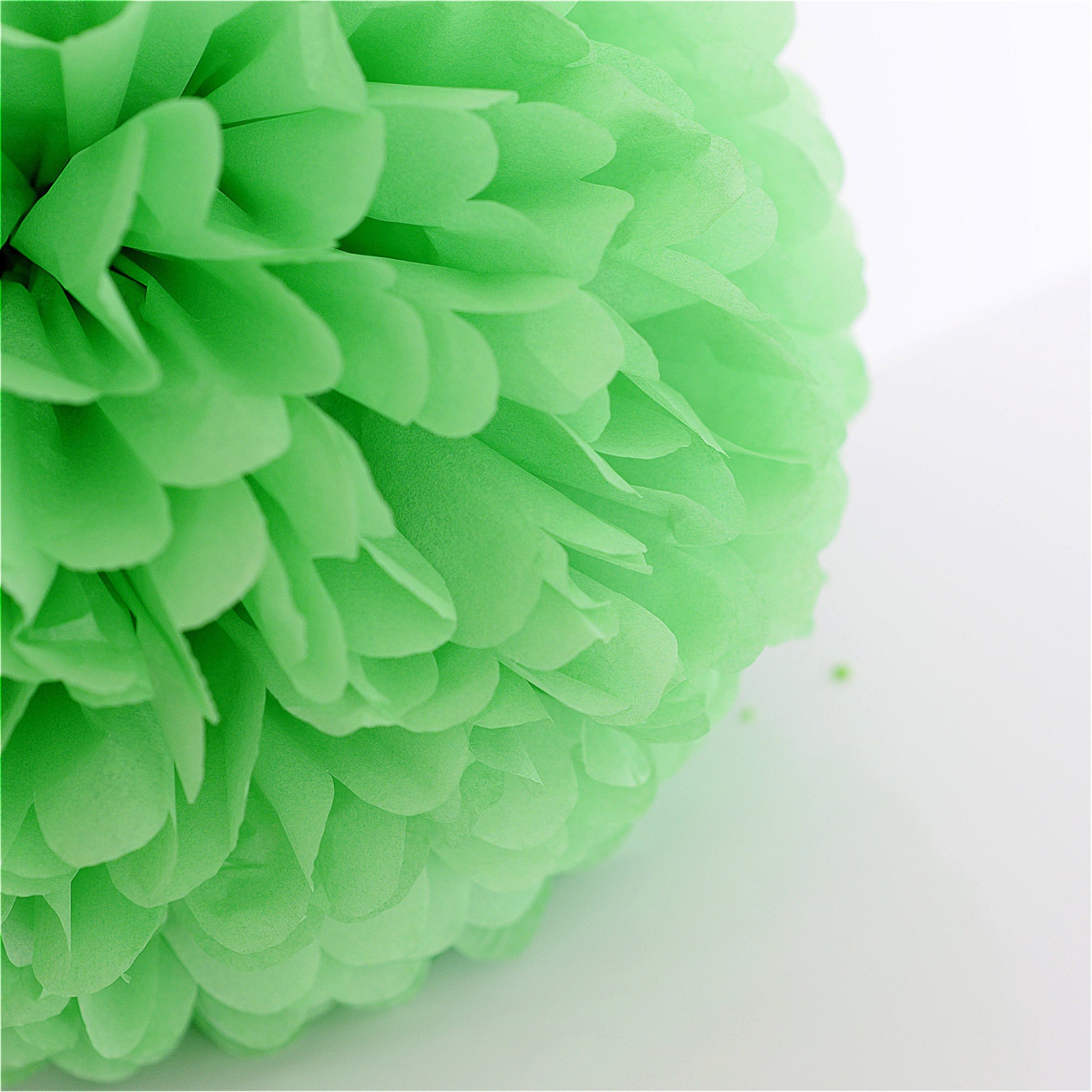 Green Paper Pom Poms Green Paper Flowers Easter Etsy