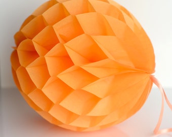 Apricot paper honeycomb ball | Orange paper decorationl | Halloween decorations | Fall wedding decor