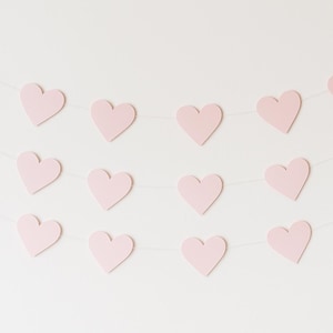 Ghirlanda di carta a forma di cuore rosa – Decorazione da parete fatta a mano da 2 m per cameretta dei bambini, baby shower, cameretta, decorazione per il primo compleanno