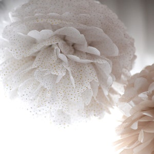 Set di 5 pompon di carta velina / Grandi fiori di carta per decorazioni per matrimoni, baby shower e feste - ecologici - colori personalizzati