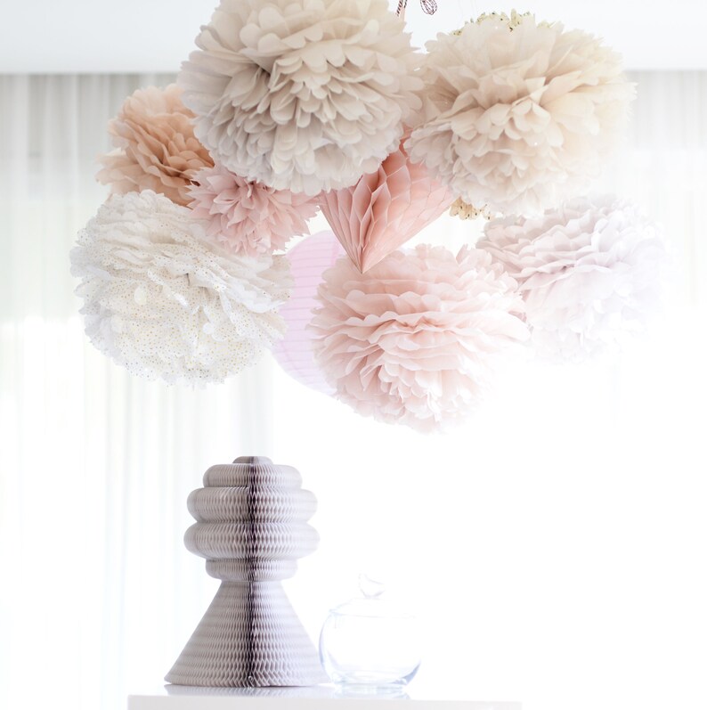 Large Paper Pom Poms Tissue Paper Pom Poms Paper Flowers Etsy