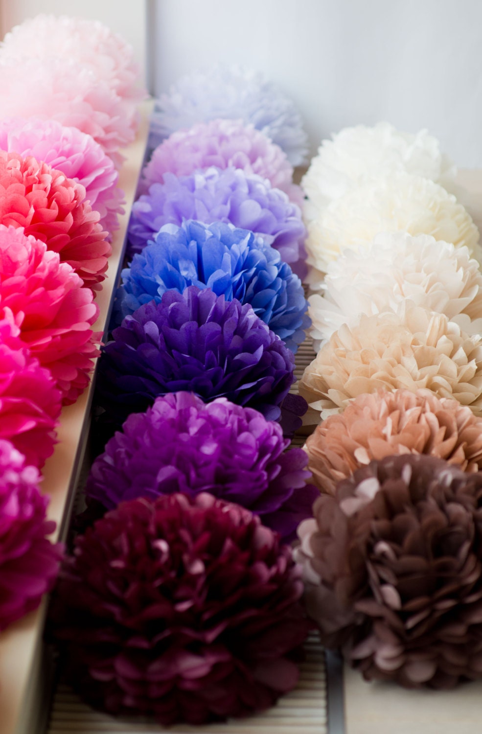 5 large tissue Pom Poms pick your colors wedding party Etsy