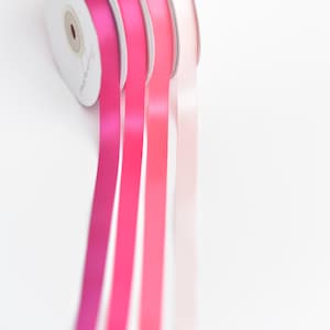 Roze dubbelzijdig satijnen lint volledige rol 25 m 6/12 mm Felroze Cadeaupapier lint lichtroze lint Cadeaulint Decoratie Wikkelen