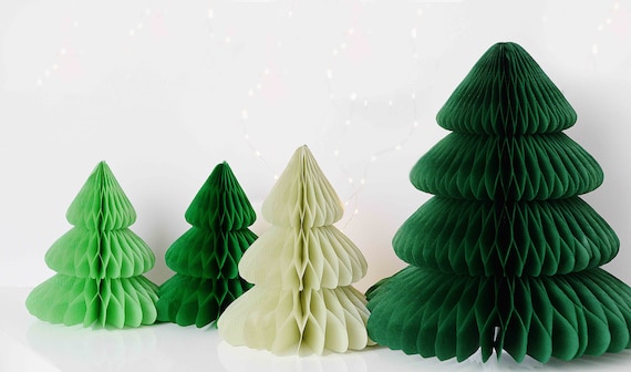 Christmas Tissue Paper Trees Centerpiece Table Center Handmade Honeycomb  with Glitter Star for Christmas Party Centerpiece Ornament Tree Decorations  - China Paper Honeycomb and Tissue Paper Honeycomb price