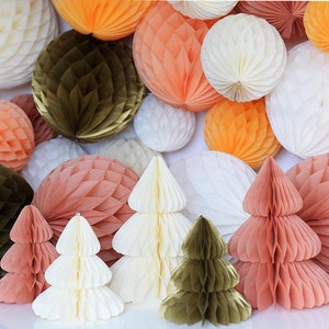 Paper Christmas tree decoration | Honeycomb balls | New year decoration | Winter party decor