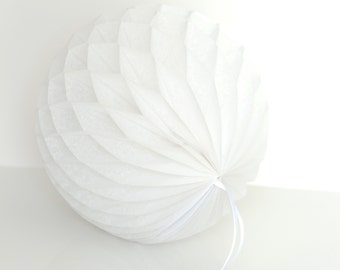 Pearl honeycomb ball | White paper pom pom | Wedding decoration | Wedding isle decor