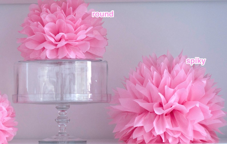 Light Pink Paper Pom Pom Pink Paper Flowers Pastel Wedding Etsy UK
