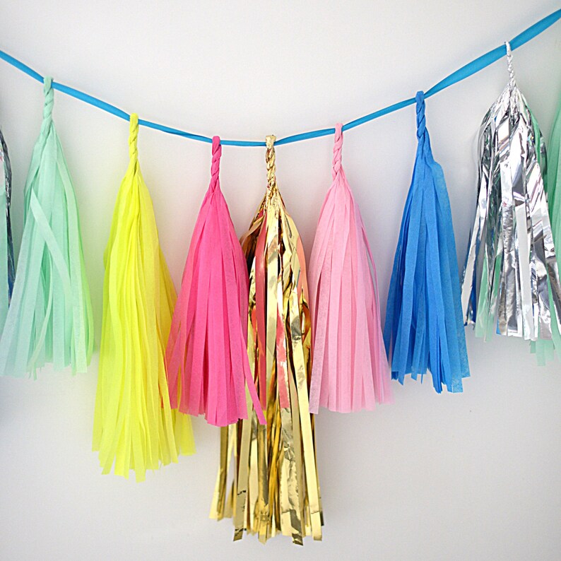 Paper tassel garland Birthday garland Birthday decorations Etsy