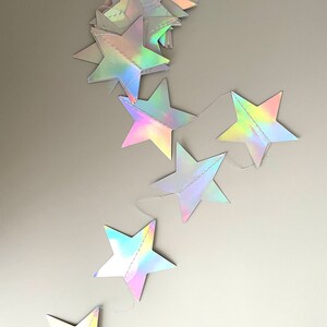 Stitched paper star garland Mirror banner Nursery Birthday Baptism Children party Decor Photo Prop wedding backdrop image 2