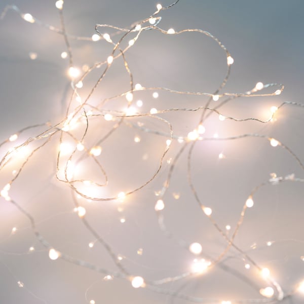 Fairy Lights with 3m 60 Micro Warm White LEDs on Silver Wire Ideal for Xmas Tree Bedroom Wedding Birthday Party New year Battery Operated