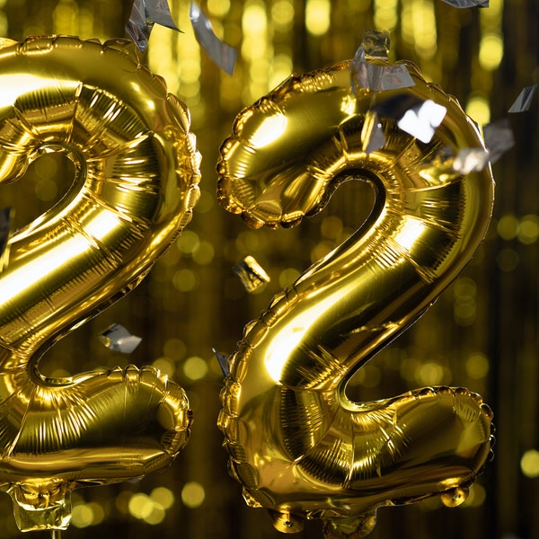 40” number Foil Balloons in Gold silver giant number helium balloon Birthday new year anniversary party decorations