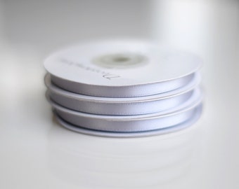 Silver double sided satin ribbon | Silver gift wrap tape | Grey silk ribbon