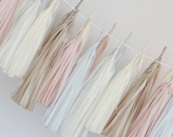 DIY paper tassel garland kit - Custom colors/ Tissue paper tassels / wedding party decorations