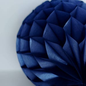 Shimmery Navy Blue Paper Honeycomb Ball: Party Wedding Decor