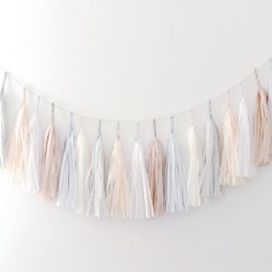 Pastel Paper Tassel Garland Boho wedding decorations Birthday banner baby shower Fringe garland bridal shower READY to HANG - no DIY