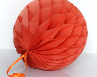 Sandstone paper honeycomb ball party decorations burnt orange wedding birthday party Christmas fall home baby shower bridal shower decor